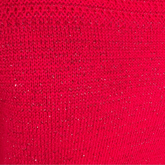 ND New Directions Petite Lightweight Red Metallic Sweater Petite Extra Large - Picture 4 of 11